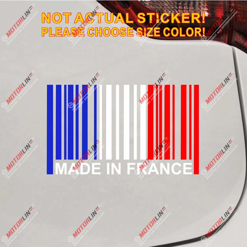 Made in France barcode French Flag Decal Sticker Car Vinyl reflective