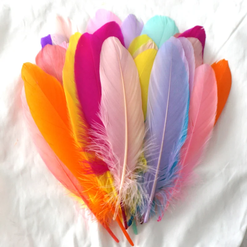 50pcs Natural White Goose Feather Plumes for Decorative Crafts and DIY Projects