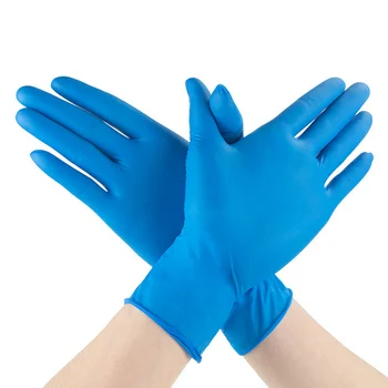 

Nitrile Gloves Blue 100pcs/lot Food Grade Waterproof Allergy Free Disposable Safety Work Gloves Nitrile Disposable Gloves