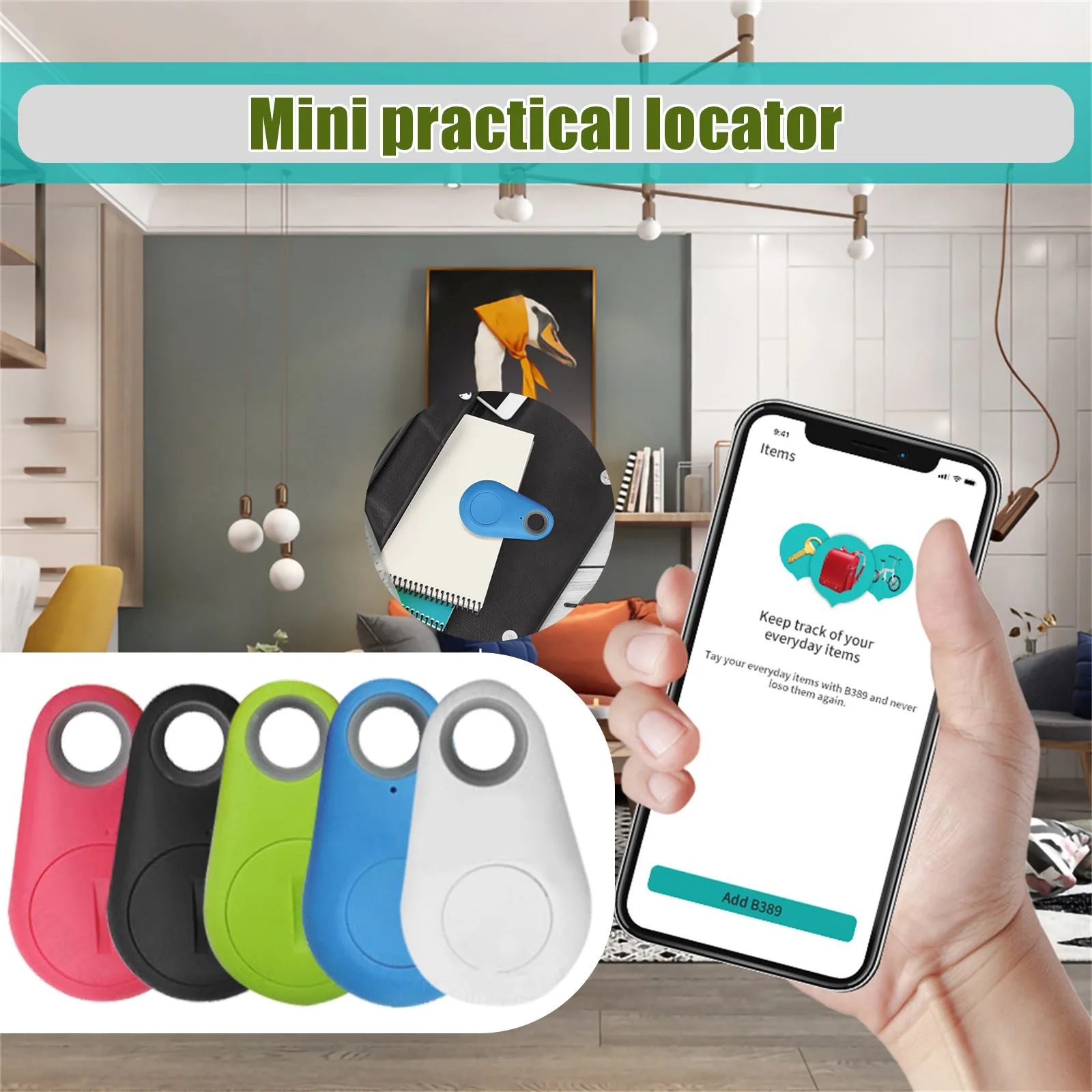 Bluetooth-compatible Tracer Pet Child GPS Locator Tag Finder Alarm Wallet Key 
