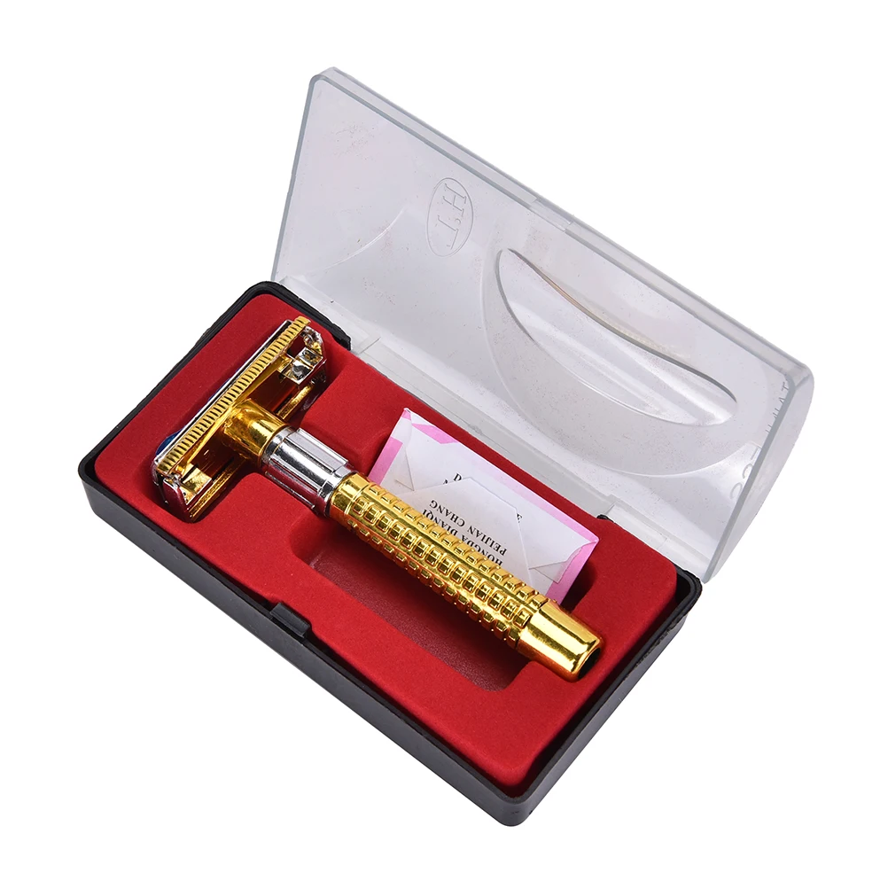 

Hot Sale Manual Beard Shaver Double Edge Blade Hair Razor with Box Men Barber Razor sharp tool