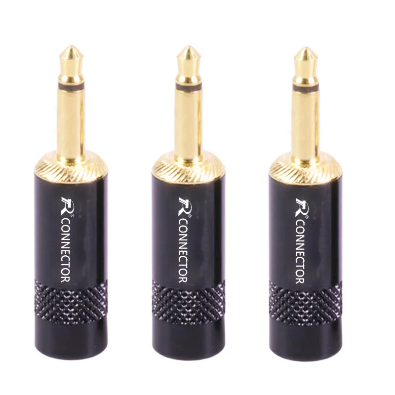 plugue banhado a ouro mono jack 3.5mm