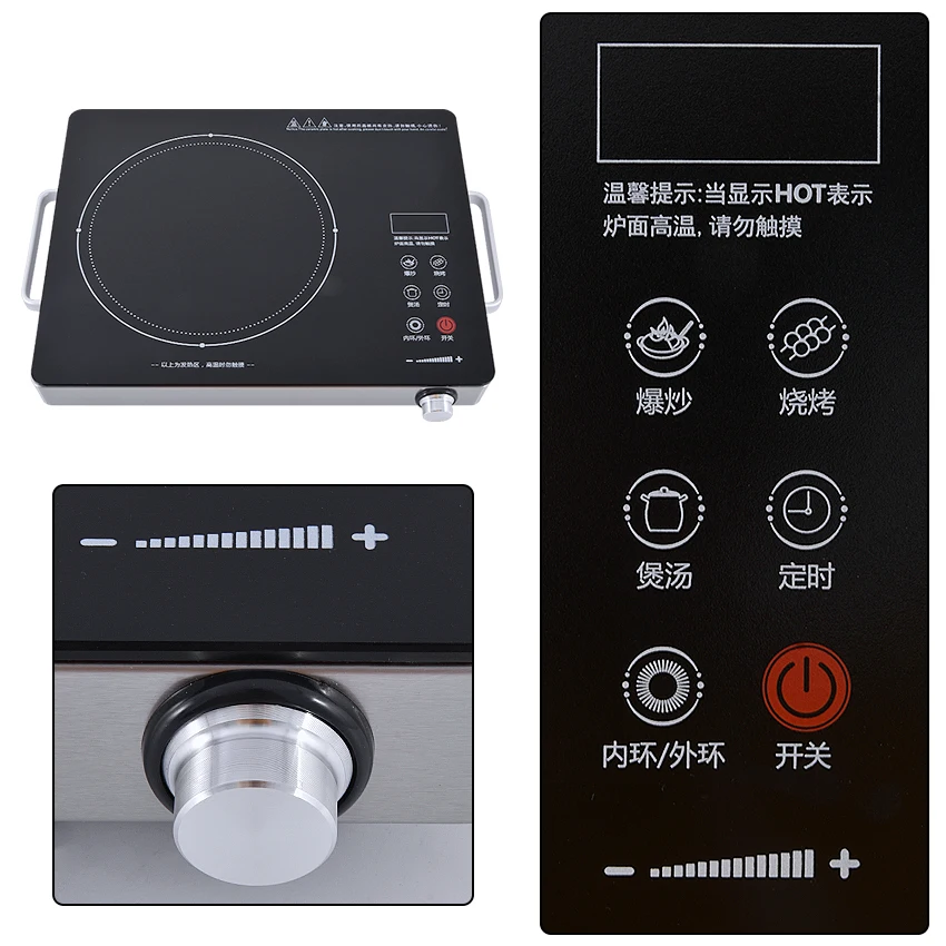 3000W 39*31cm Touch Control Electric Ceramic Stove Induction Cooker 180min Timing Power Adjusting No Radiation Cooktop JN-20A6B