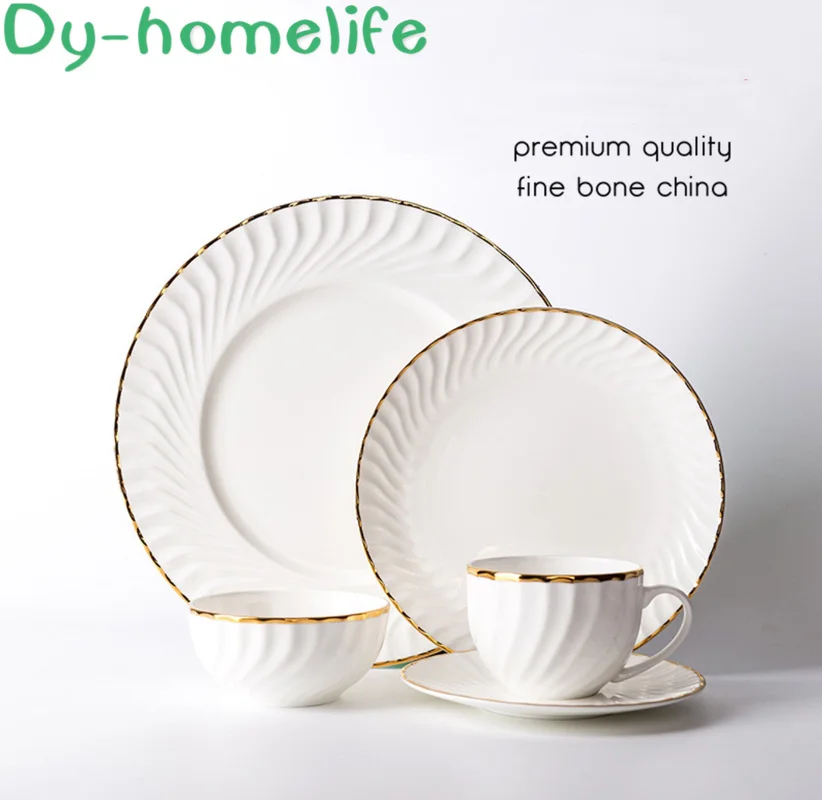 

Nordic Phnom Penh White Water Pattern Ceramic Tableware Set Restaurant Home Multi-size Plate Bowl Pot Cup Dish Single Product