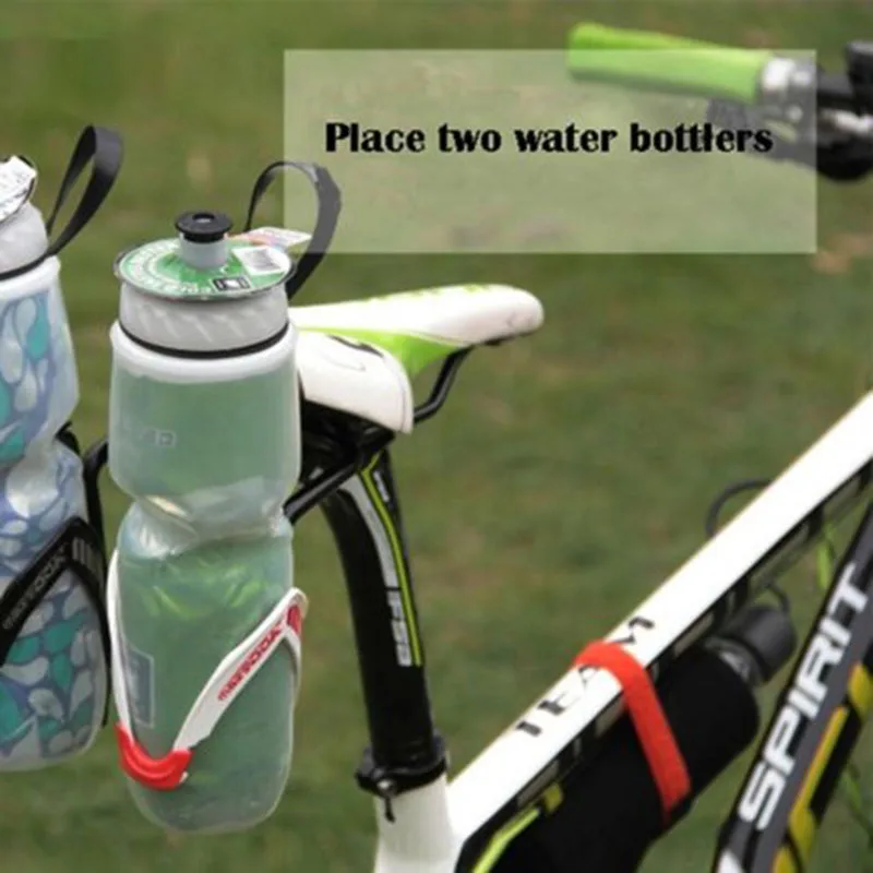 Bicycle Water Bottle Cage Double Bottle Cage Converter Aluminum Double Bike Seat Bottle Holder Adapter