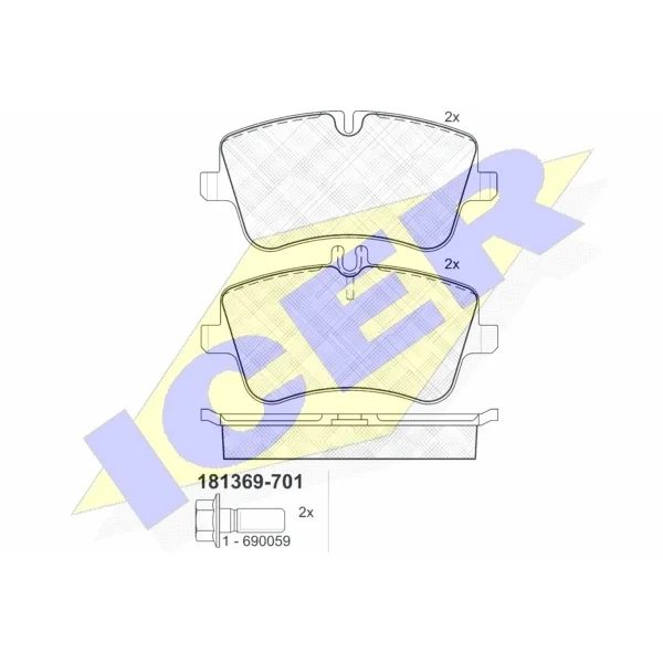 Колодки дисковые передние MB W203 1.8/2.0/2.0CDi/2.2CDi 00 ICER