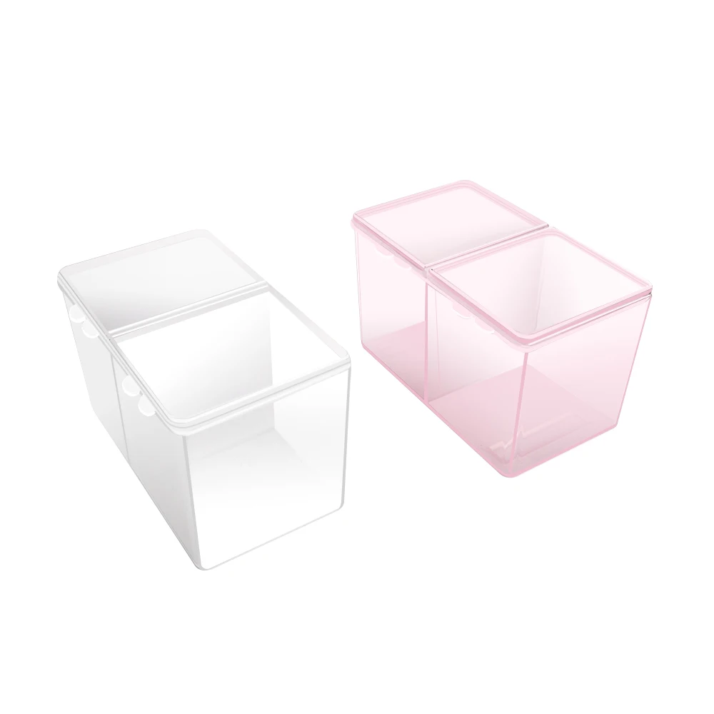Dmoley дизайн ногтей Органайзер держатель прозрачный/розовый лак для ногтей для удаления хлопка контейнер для ватных дисков хранения Макияж прозрачная коробка с отсеками