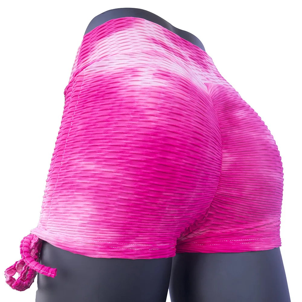 

Woman colorful running Shorts with Bandage Workout Gym shorts tie-dye Sport Shorts Yoga Fitness Cellulite Hiding Flex hot shorts