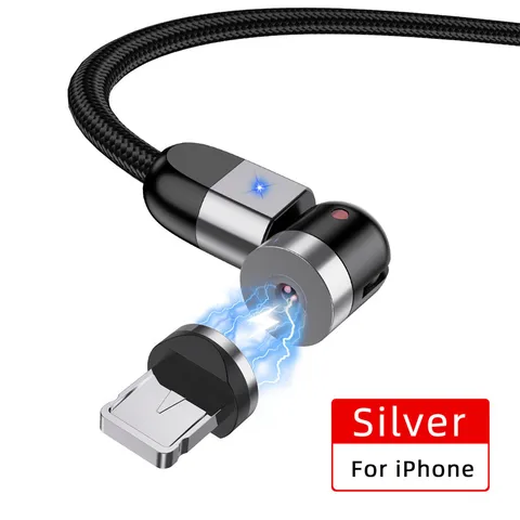 2m LED 540 Rotate Magnetic Cable Micro Type C Phone Cable For iPhone12 Pro XS Max Samsung Xiaomi USB C Cord Wire Cable