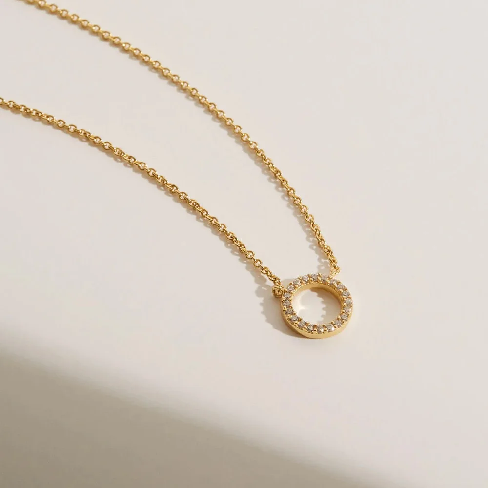 Ava Riley Dainty Disc Choker Necklace – 14K Gold Plated Layered Circle Pendant For Women – Hypoallergenic, 15" + 2" Extender - View #9