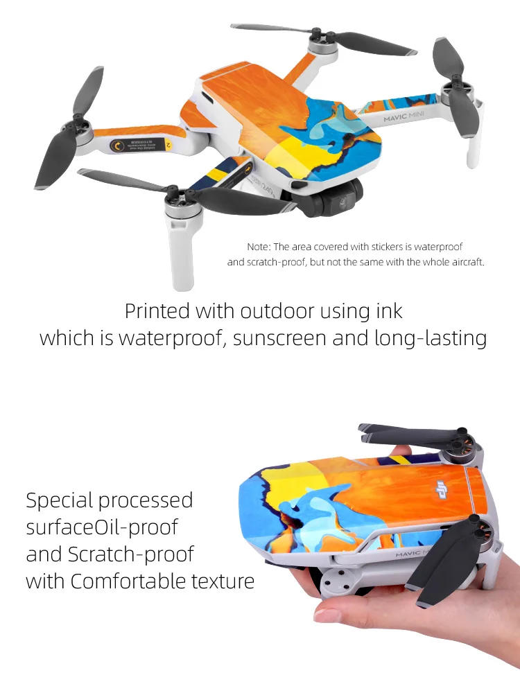 DJI Mavic Мини водонепроницаемый кожи ПВХ наклейки защитный Дрон корпус руки протектор для пульта дистанционного управления для DJI Mavic мини аксессуары