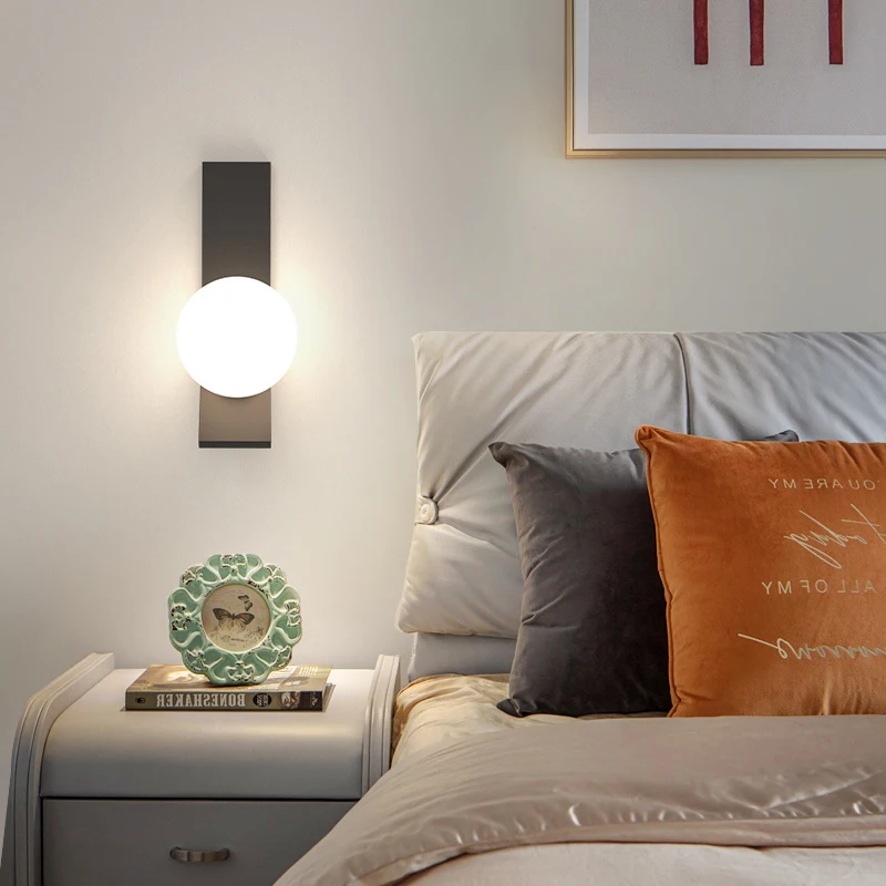 

LED Wall Lights For Home Kitchen Bedroom Living Room Home Entrance Milky White Lampshade Scone Lamp Dropshipping Indoor Lamp