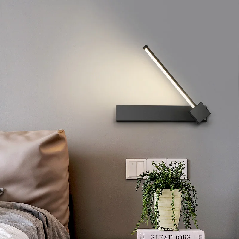 Настенный светильник для спальни прикроватная Простая Современная креативная лампа для гостиной в скандинавском стиле, вращающаяся настенная лампа для чтения