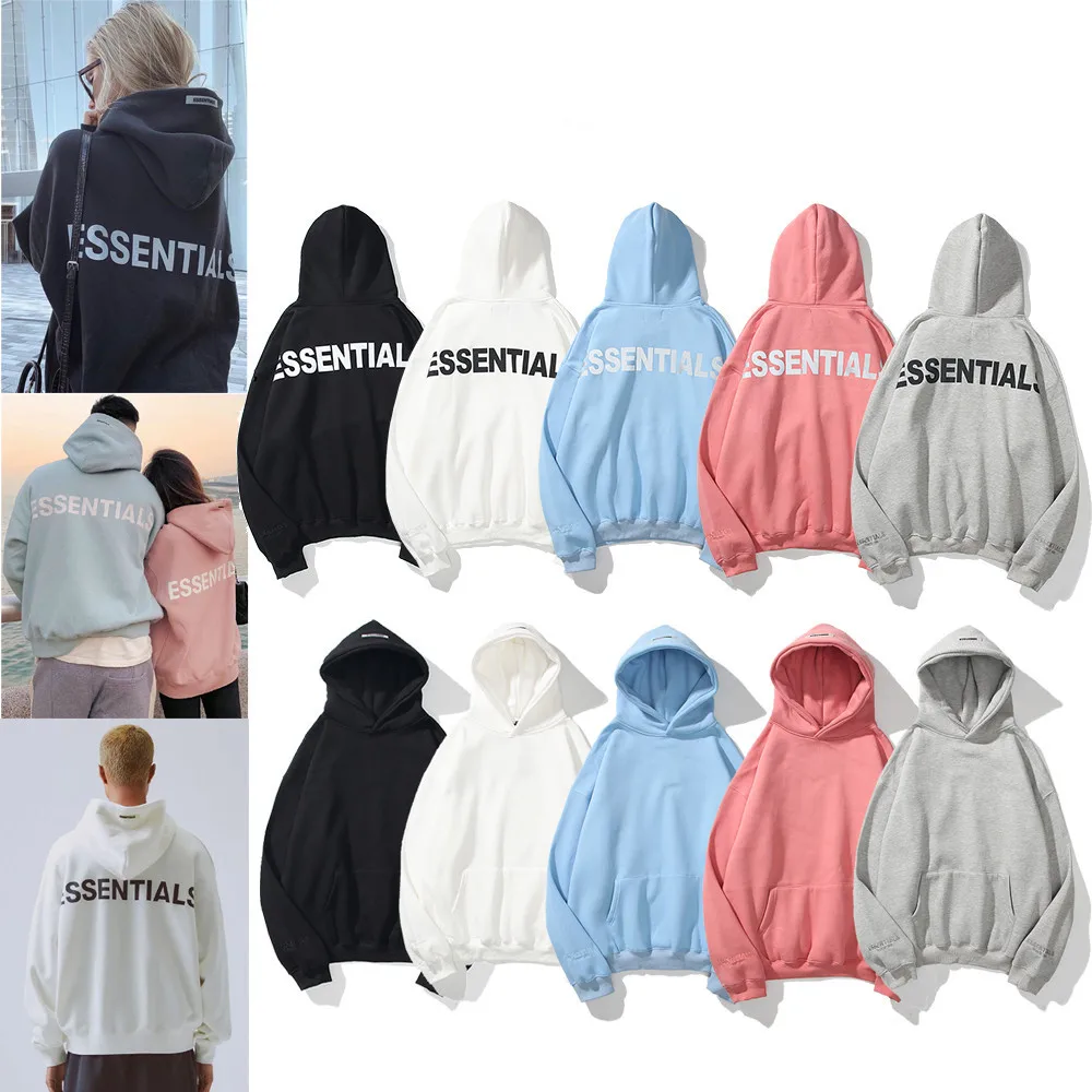 

New autumn and winter hoodie FOG ESSENTIALS reflective fleece hoodie high street fashion brand clothing cotton hip hop pullover