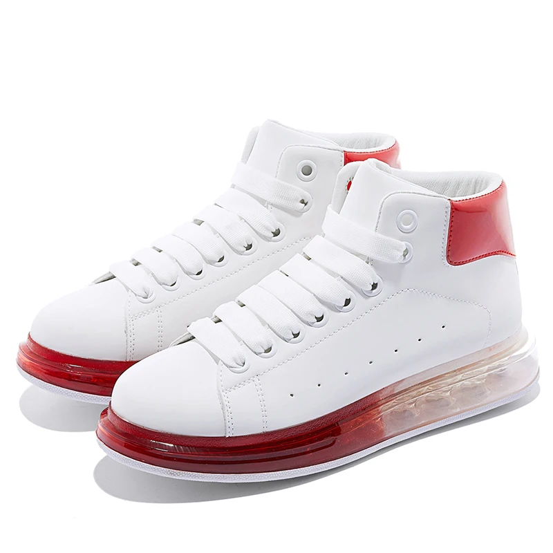 Whitered Moipheng/женские кроссовки из искусственной кожи; обувь на платформе с высоким берцем; женская обувь на мягкой подошве; Zapatos De Mujer; разноцветная обувь; большие размеры 11 - Цвет: Whitered