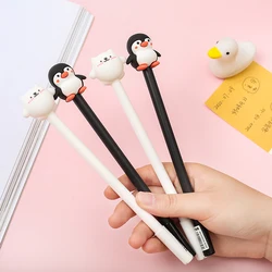 TUTU 1 PCS 0.5mm Cute Kawaii Polar bear penguin Plastic Gel Pen Lovely Macaron Marker Pen For Kids Gift School Stationery H041