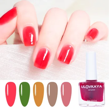

ULOVKAYA NailPolish Red Yellow Green Corlor Regular Nails Art Polish Without Lamp Semi Permanent Nail Varnish For Nail Design