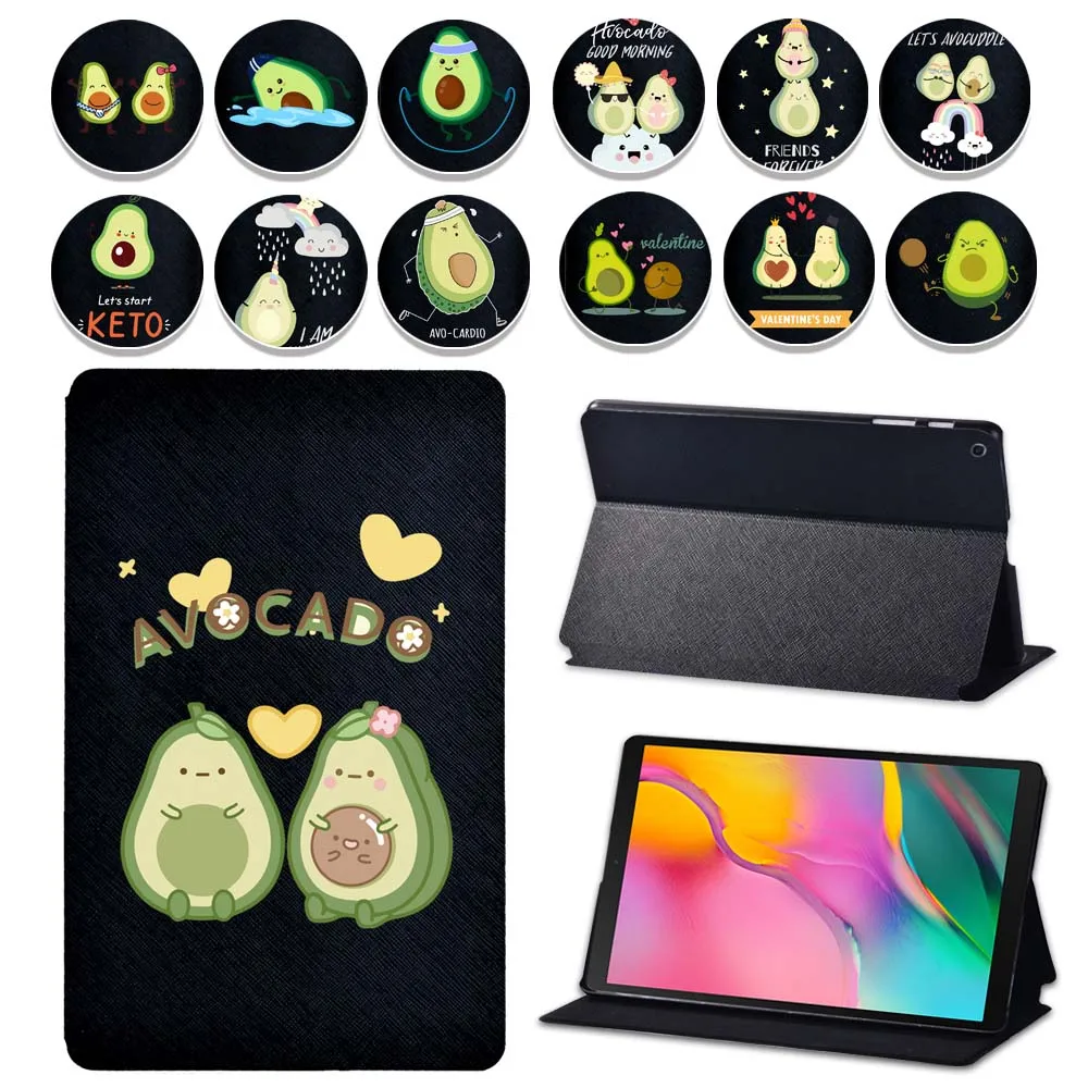 

For Samsung Galaxy Tab A 10.1 2019/2016/TabA 7.0/9.7/Tab E 9.6/Tab S5E 10.5 Inch Avocado Leather Flip Tablet Cover Case+ Pen