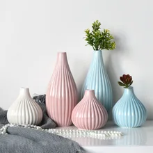 Современная декоративная ваза для гостиной, цветная керамическая ваза, Скандинавская настольная ваза для цветов, керамический цветочный горшок