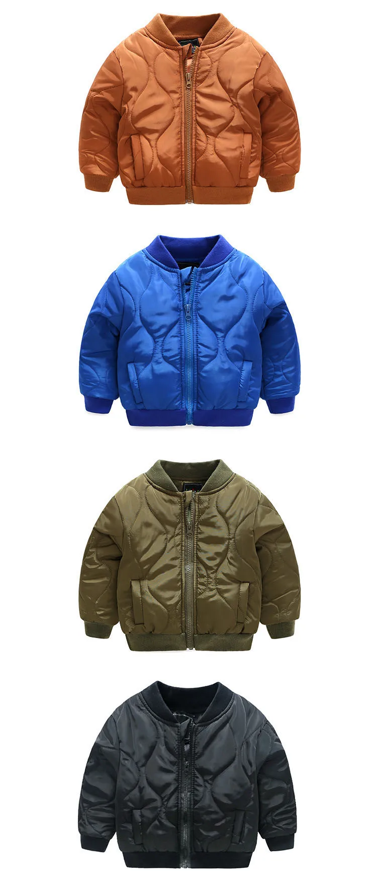 Toddler Spring Warm Bomber Jacket For Girl Boy Children's Clothing Thick Coats Overalls Baby Kids Outerwear