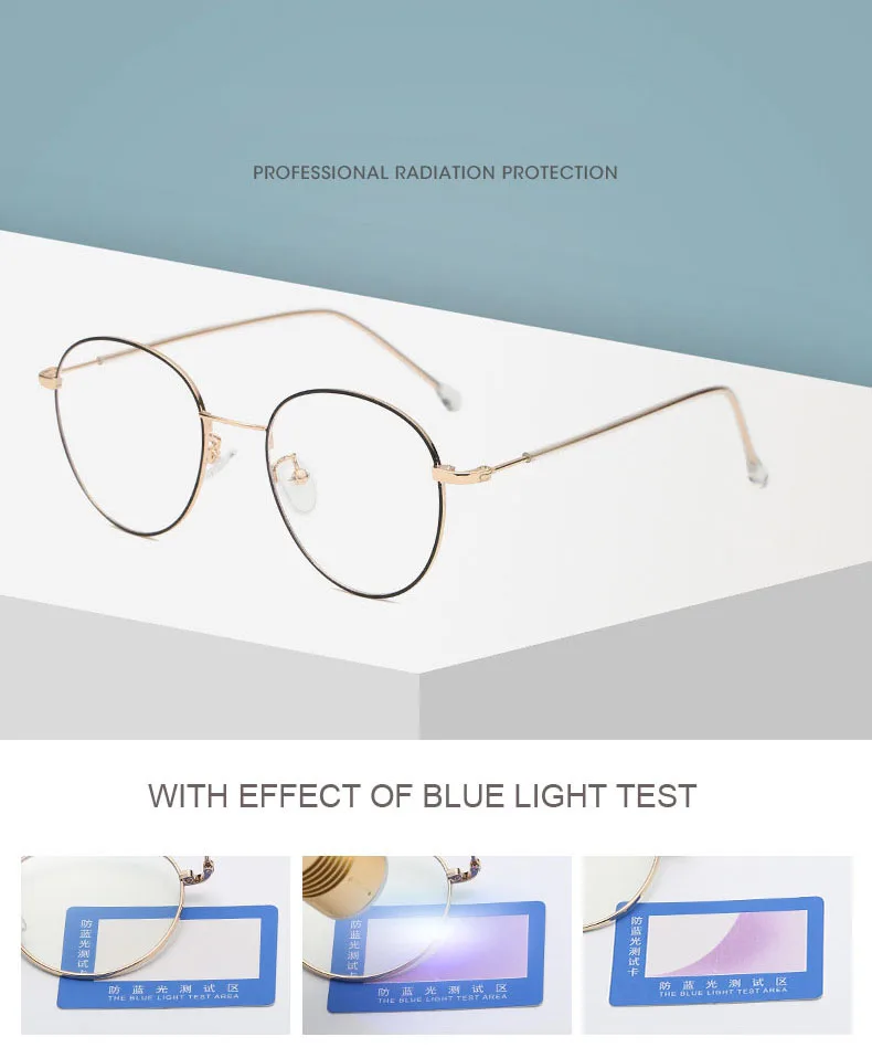 Винтажные круглые очки оправа анти синий свет блокирующие очки легкий вес модные очки для девушек женщин