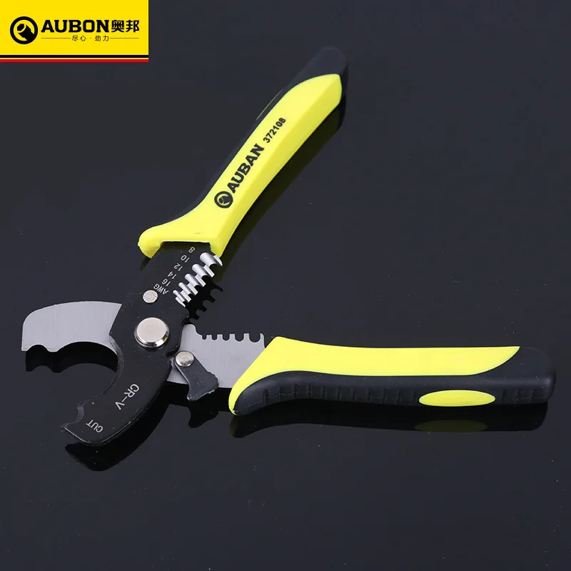 

AUBON 7" Wire Stripper Cable Cutting Scissor Stripping Pliers Cutter 1.6-4.0mm Hand Tools Ferramentas Herramientas