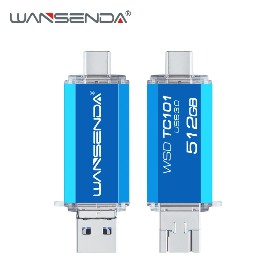 WANSENDA OTG USB флеш-накопитель 3 в 1 USB 3,0 type-C Micro Usb флеш-накопитель 512 ГБ 256 ГБ 128 Гб 64 ГБ 32 ГБ карта памяти флешки