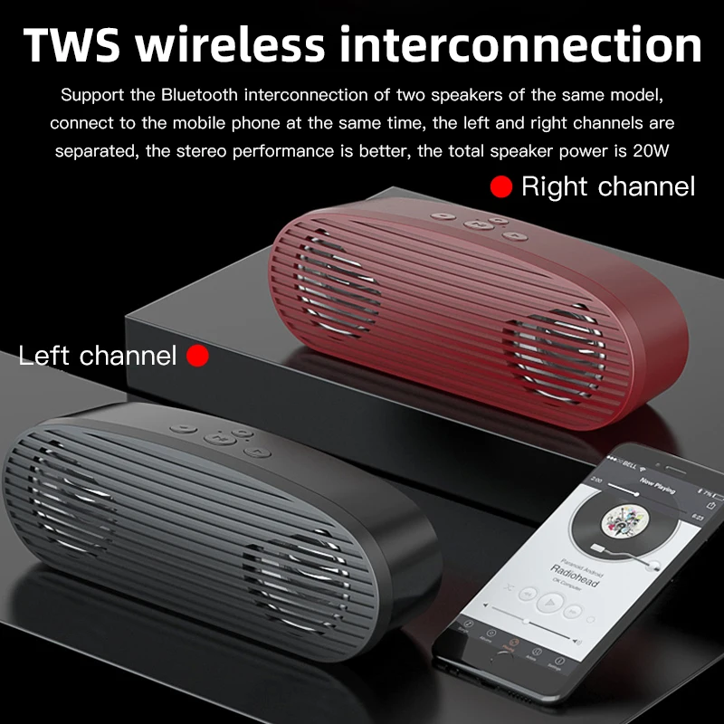 New Bluetooth speaker TWS 360 degree stereo surround column with FM / Aux TF Card hands free function | Электроника