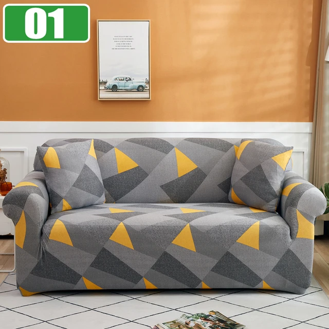 Elastic Sofa Cover Slipcovers for Living Room Stretch 1/2/3/4 Seater Plaid Sofa Armchair Couch Covers L-Shaped Corner Sofa Cover 01