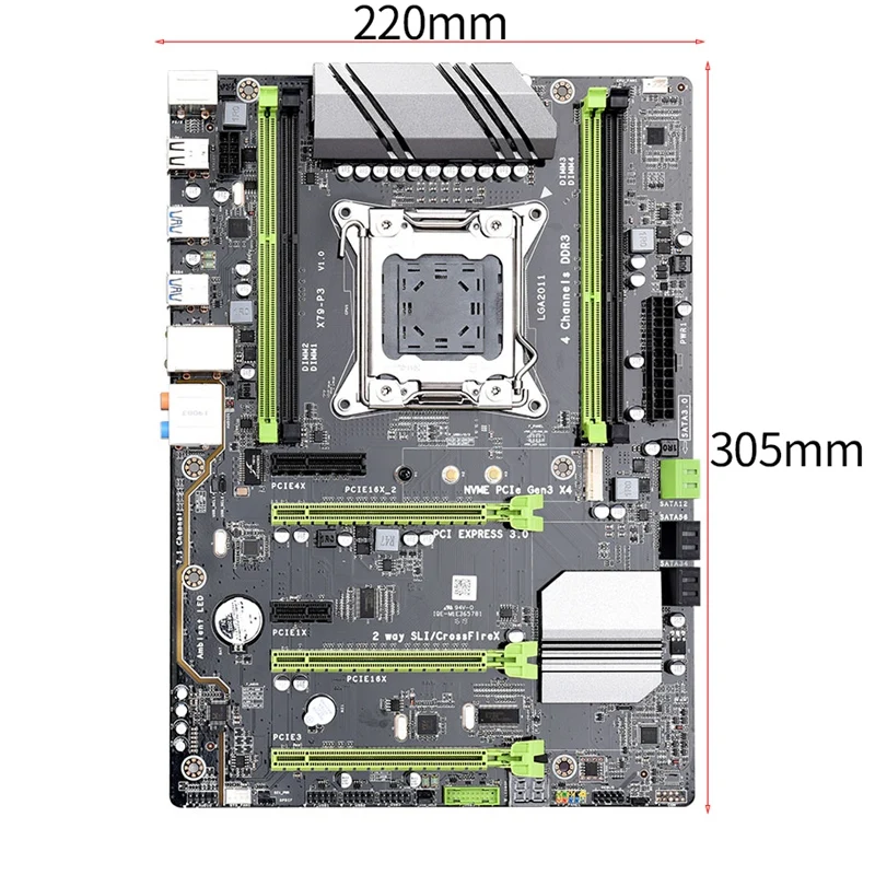 Черная X79-P3 игровая материнская плата, LGA 2011 ATX Поддержка Intel Xeon Core cpu 4X32 GB 128GB DDR3 ram память PCI-E X16 для Deskt