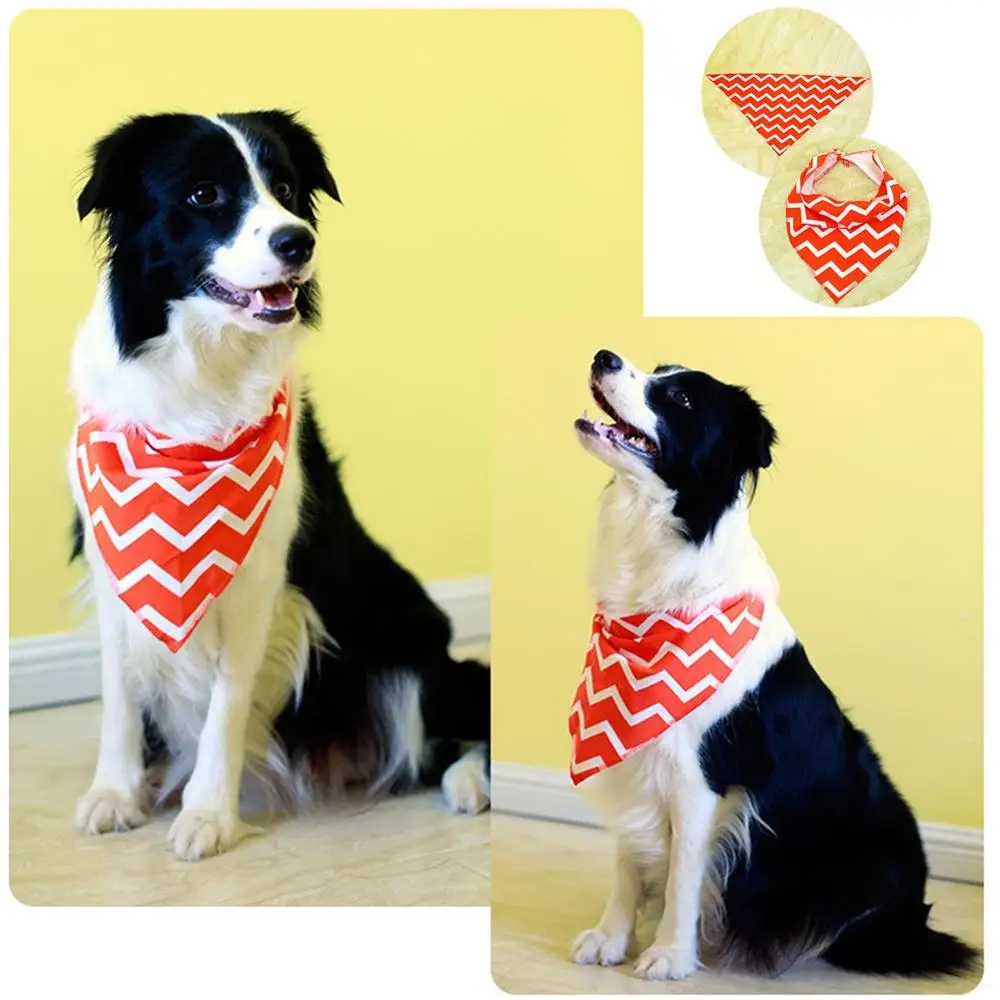 

Dog Bandanas Pet Cotton Triangular Bibs Scarf Collar Cat Puppy Washable Neckerchief Kitten Printing Kerchief Pets Saliva Towel