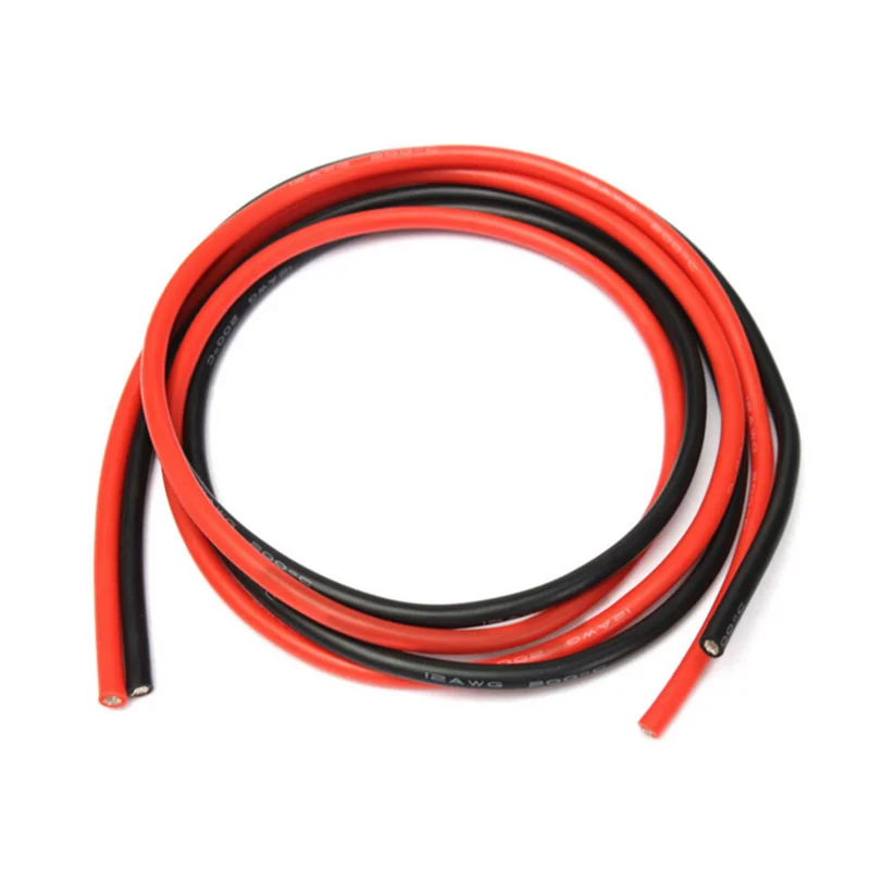1 метр черный + Красный силиконовый провод 14AWG 16AWG 18AWG 20AWG 22AWG 24AWG 26AWG термостойкий