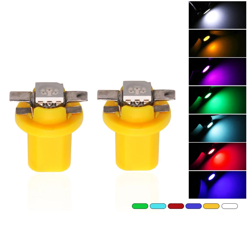 

100PCs T5 B8.5 Led T5 Smd 5050 Led Car Light Instrument Lights B8.5d 1SMD Bulb Gauge Dashboard Side Interior Lamp