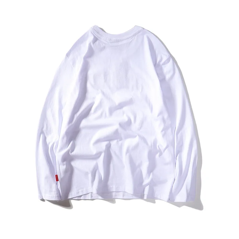 Autumn and Winter New Retro-lettered Printed Couple Long Sleeve T-shirt Round Collar Loose Men's and Women's Bottom Shirt TEE Autumn and Winter New Retro-lettered Printed Couple Long Sleeve T-shirt Round Collar Loose Men's and Women's Bottom Shirt TEE
