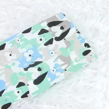 

half meter plain cotton fabric with cartoon dog print handmade DIY garment dress children tissue 100% cotton CR-284