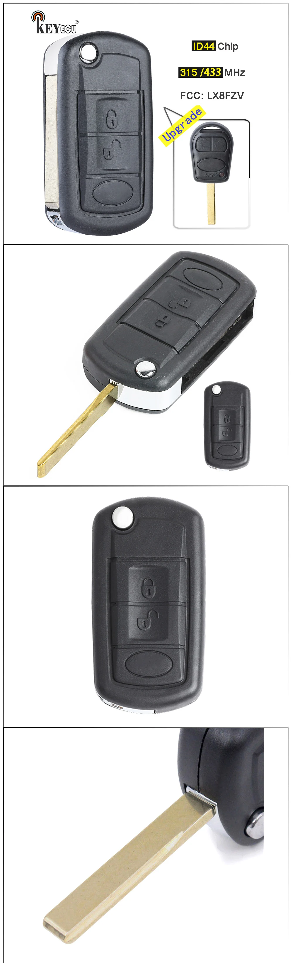 Keyforkess 315MHz/ 433MHz ID44 Chip LX8FZV aggiornato Flip pieghevole chiave a distanza Fob chiave per Land Rover Range Rover Sport 2002-2008 6 Keyforkess 315MHz/ 433MHz ID44 Chip LX8FZV aggiornato Flip pieghevole chiave a distanza Fob chiave per Land Rover Range Rover Sport 2002-2008 - H5e05b7d952174dc1b520894b19f2f97cN