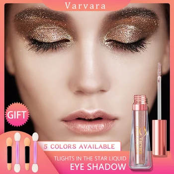 Varvara блеск Тени для век портативный 5 цветов макияж светящиеся жидкие тени для век водостойкие глаза пигмент порошок макияж хайлайтер 1 шт