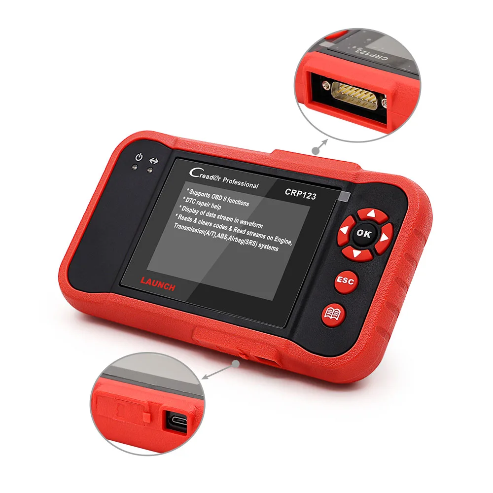 

Displays live O2 sensor test data Performs modules present test Launch CRP123 car diagnostic machine