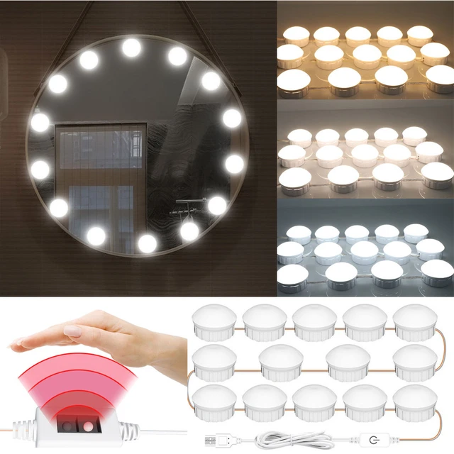 Vanity Lights for Mirror Makeup Vanity Dimmable Lights Stick on LED Mirror  Light Kit for Vanity Set Makeup Light for Bathroom - AliExpress