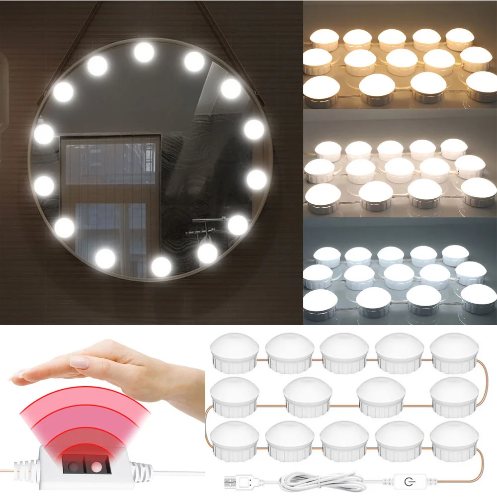 LED Makeup Mirror Lights(4000K, 14Bulbs, Plug in) Vanity makeup