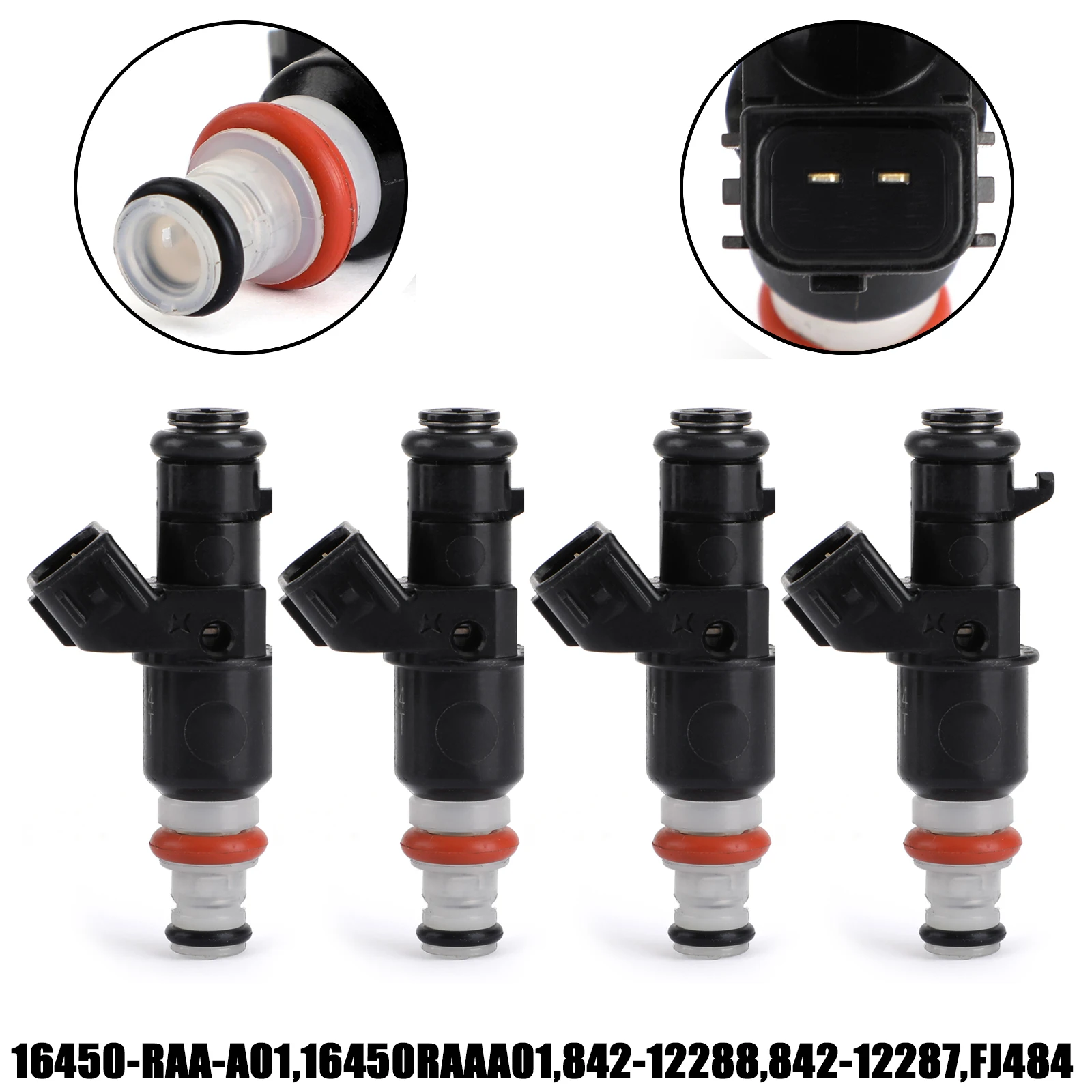 

Areyourshop 4 PCS Fuel Injectors For Honda Accord 2.4L 2003-2007 842-12287 842-12288 16450RAAA01 16450-RAA-A01 FJ484 Car Parts