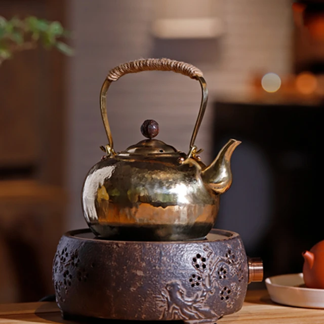 1000 Ml Kínai Kézzel Készített Rézforraló Gáztűzhely Teáskanna Tea Szertartás Beállítva Tej Oolong Tie Guan Yin Jasmine Teamária Típus - Image 3