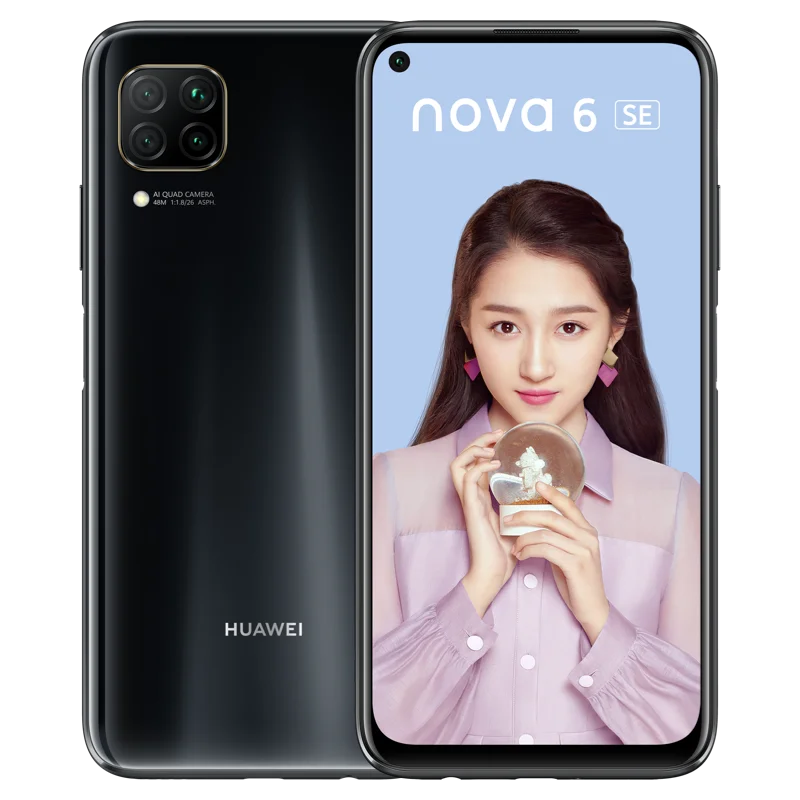 6,4 дюймов huawei Nova 6 SE мобильный телефон Kirin 810 Восьмиядерный 40 Вт huawei SuperChager Android 10,0 Google Play