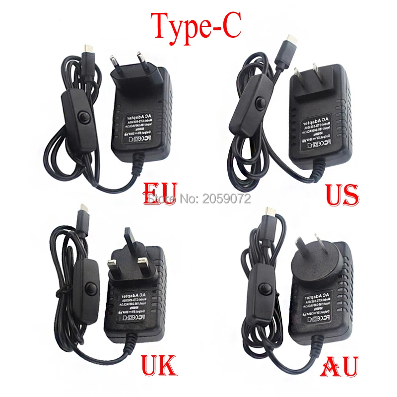 

raspberry pi 4B power type C port 5V 3A with switch