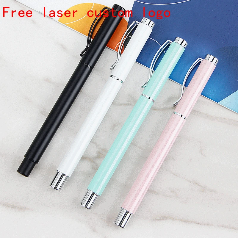 

Metal signature pen business office gift free laser custom LOGO name ballpoint pen black pen
