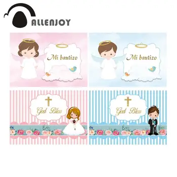 

Allenjoy Angle Wall Backdrops Cloud Birds Birthday girl Baptism Party Decor First Communion Boy Princess Event Photo Zone Banner