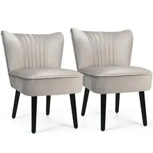Conjunto de 2 sem braços acento cadeira estofada lazer cadeira único sofá pedra hw66401