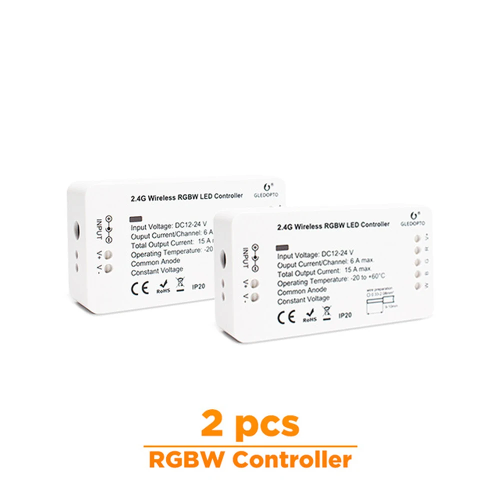 Zigbee Zll умный дом светодиодный контроллер rgbww DC12V-24V zigbee 3,0 управление телефоном Совместимость с ECHO plus Smartthings hub - Цвет: 2Pcs RGBW Controller