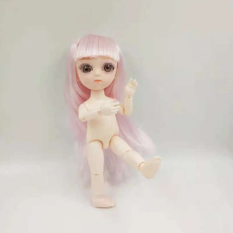 1/12 BJD куклы игрушки 13 суставов изысканное оригинальное платье своими руками макияж кукла Обнаженная тело принцесса милые куклы игрушки для девочек подарок - Цвет: Pink Hair