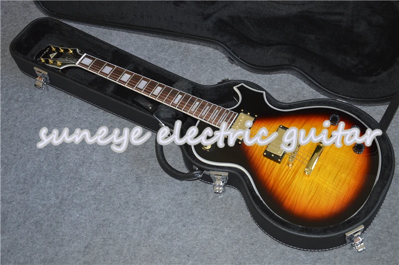 Suneye винтажная электрогитара Sunburst Tiger Grain Finish на заказ Гитара DIY Гитарный комплект